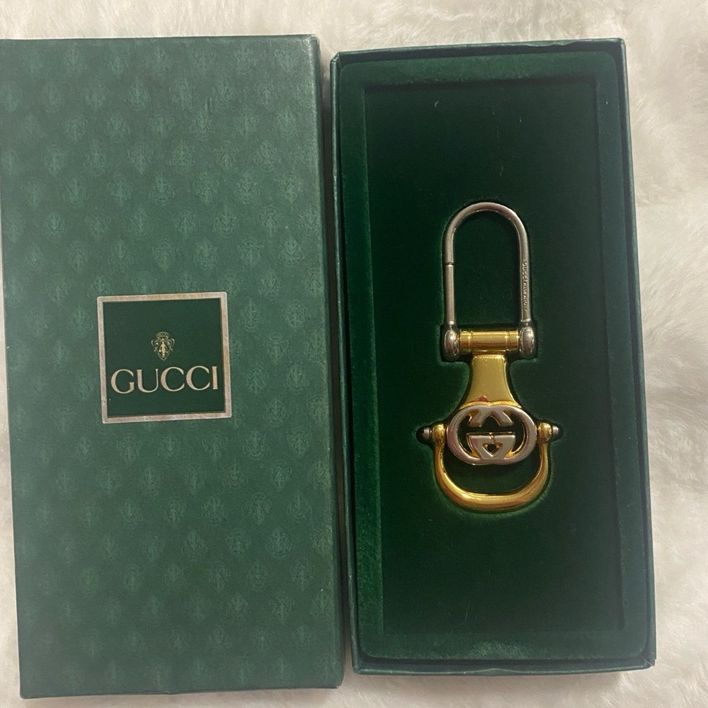 NIB Rare & Vintage Gucci Two Tone Horsebit Style Key Holder/Keychain - Picture 5 of 9